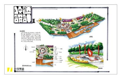 滨水休闲绿地景观快题设计案例解析 - 景观考研快题学习 - 一行手绘培训