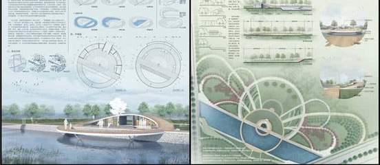 2023景观园林产品建筑环艺竞赛风室内设计展板排PSD素材城市模版