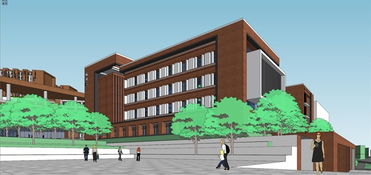 现代山地学校 融合建筑、景观与自然的SU模型设计方案探索